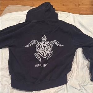 Navy Hoodie with Turtle Design